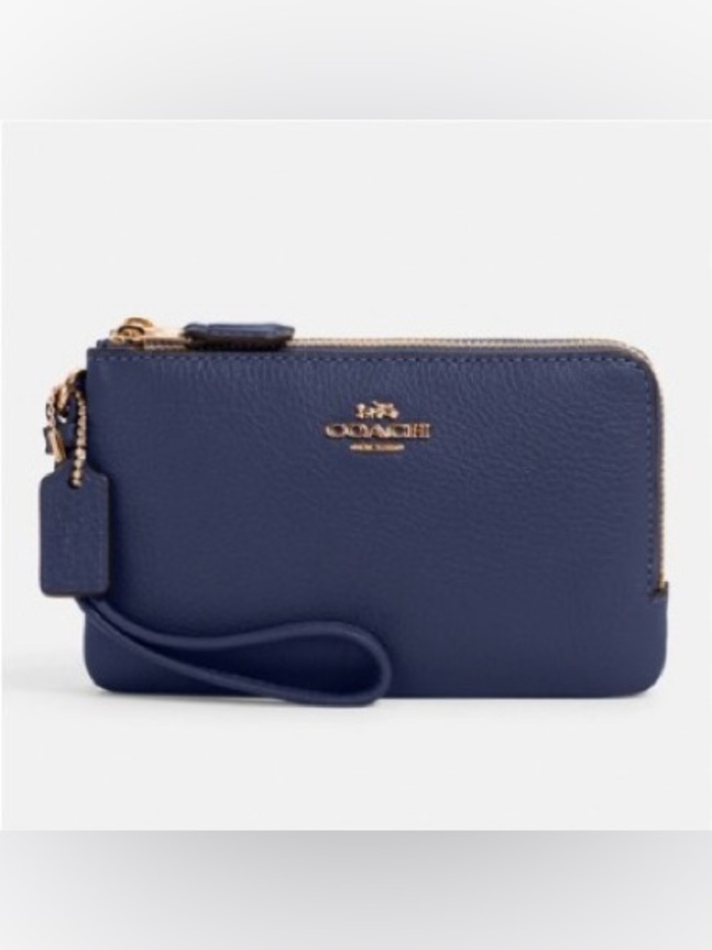 Coach Pebble Leather Double Zip Wristlet